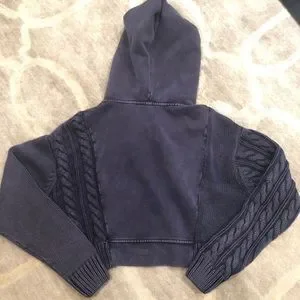 Kith Tops Nwt Kith Sierra Cropped Hoodie Navy Poshmark